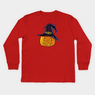 Trick Or Treat Pumpkin Kids Long Sleeve T-Shirt